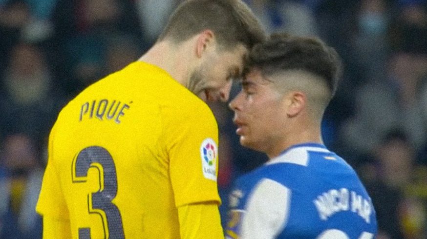 A húszéves Espanyol-játékos pitbullként esett Piquének – VIDEÓ
